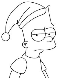 Bart Simpson with Santa hat