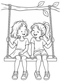 Best Friends on a Swing