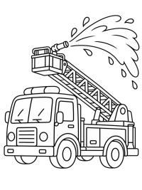 Fire Truck Spraying Water