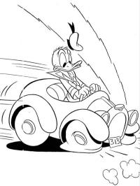 Donald Duck brakes with car