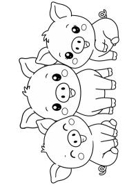 Three cute piglets