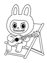 Labubu playing guitar