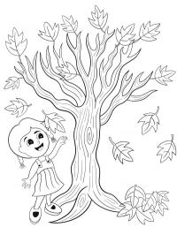 Girl at a bare tree