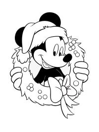 Mickey Mouse in a christmas wreath
