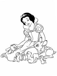 Snow White with the animals
