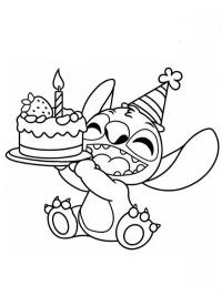 Stitch with cake