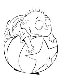 Tommy Pickles plays with a ball