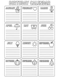Birthday calendar
