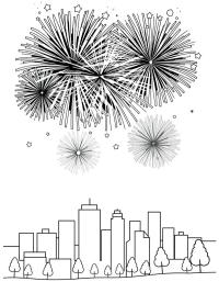 Fireworks in the city
