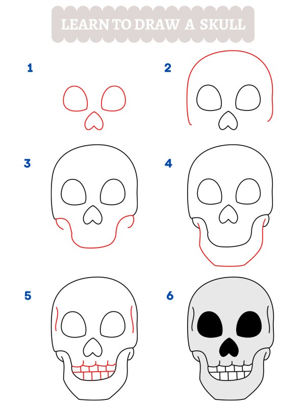 How to draw a skull