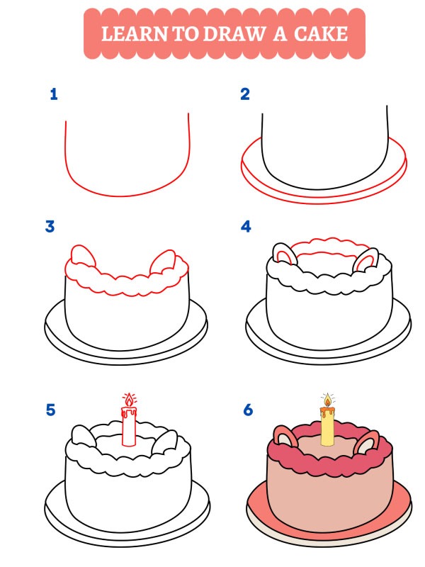 How to draw a cake