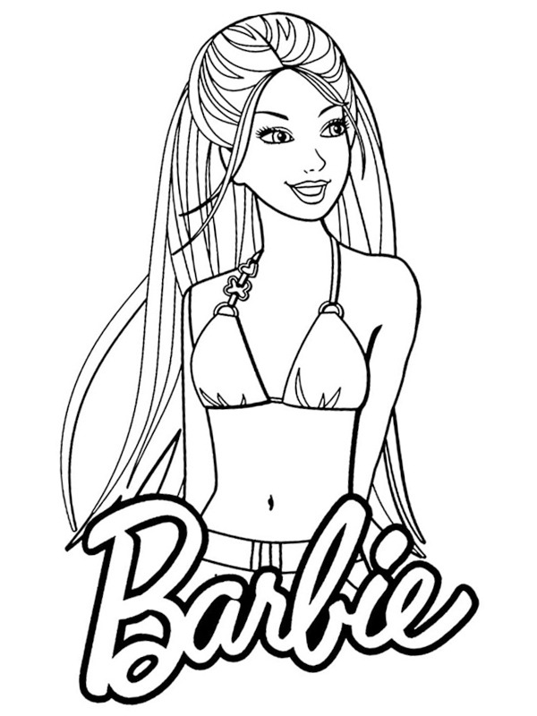 Barbie in her bikini Colouring page