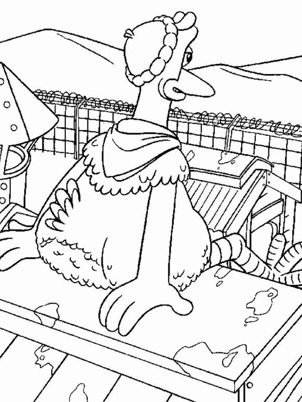 Chicken run Colouring page