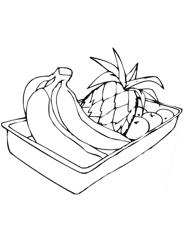 Fruit Bowl Colouring page