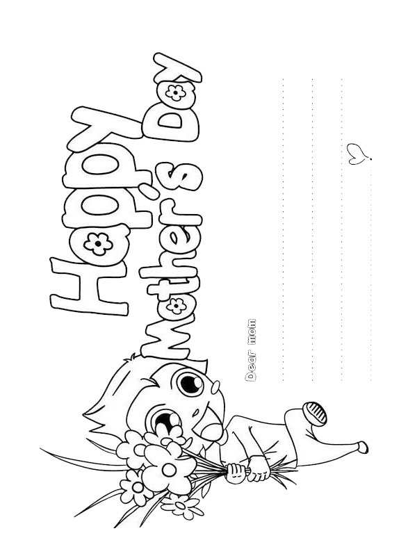 Happy mother's day Colouring page