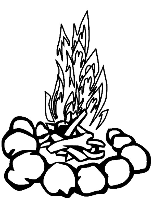 Campfire Colouring page