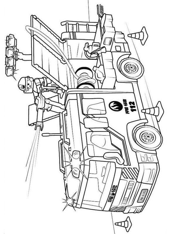 Lego fire truck Colouring page