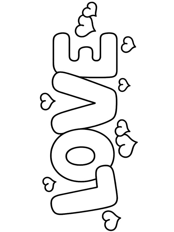 Love Colouring page