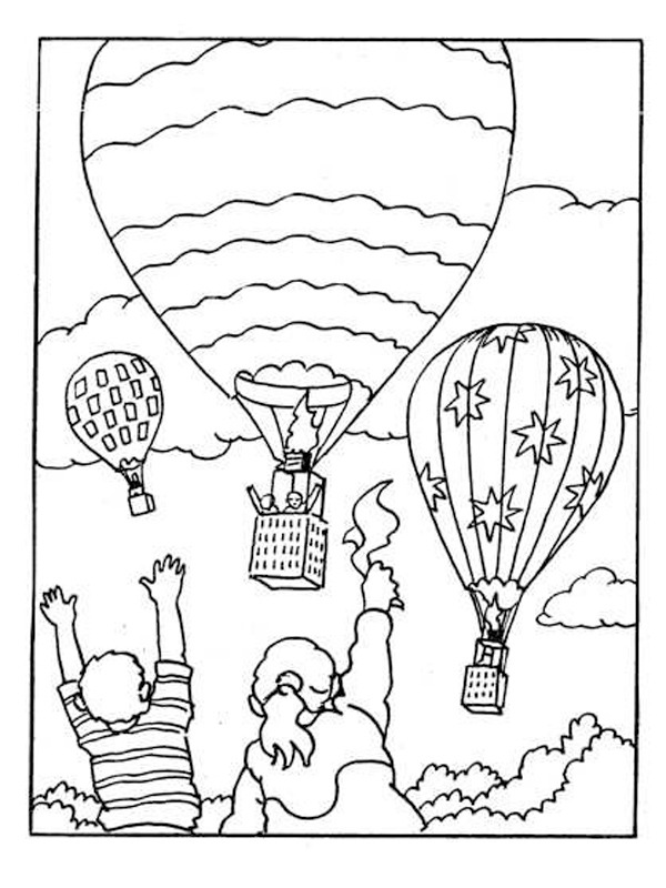 hot air balloon Colouring page