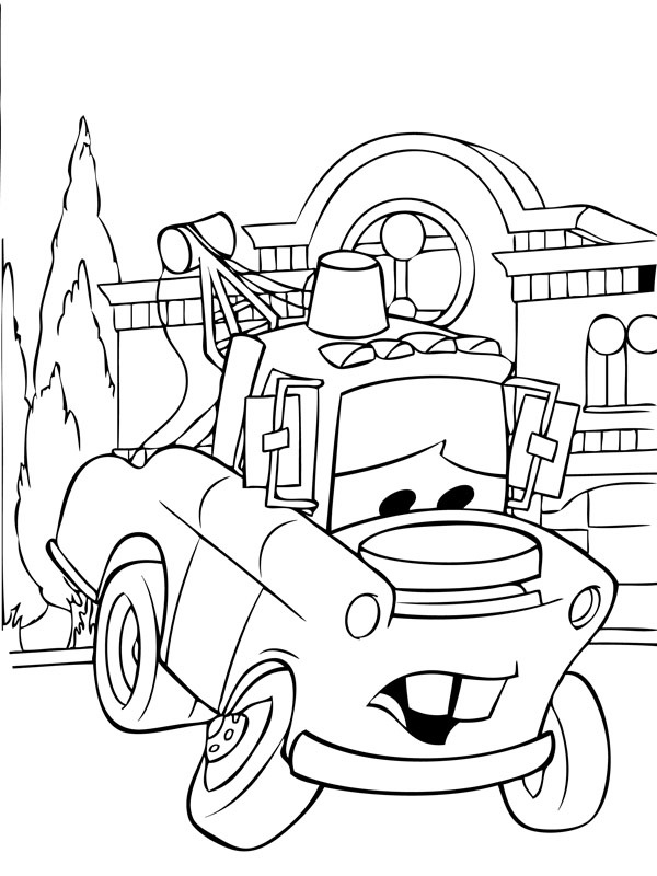 Mater (Cars) Colouring page