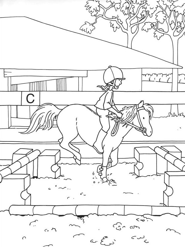 Jumping horse Colouring page