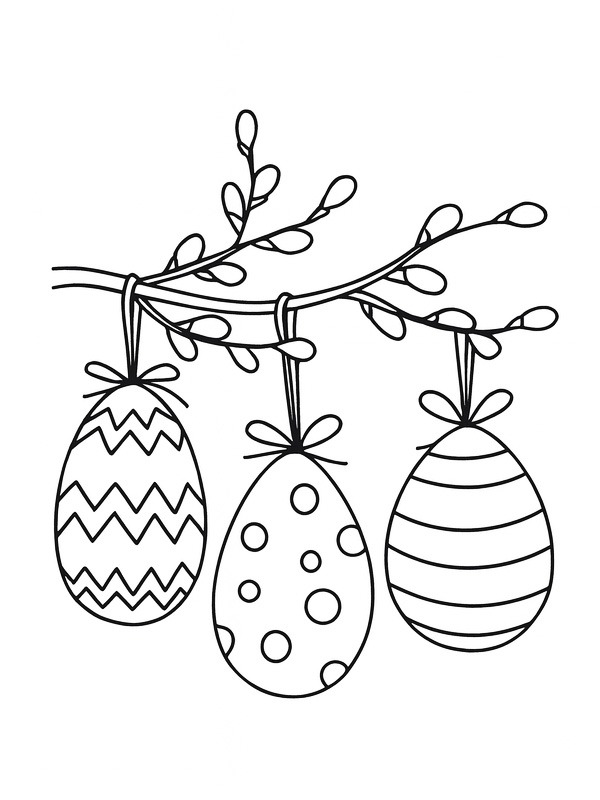 Easter Tree Colouring page