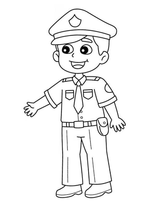 Police officer Colouring page