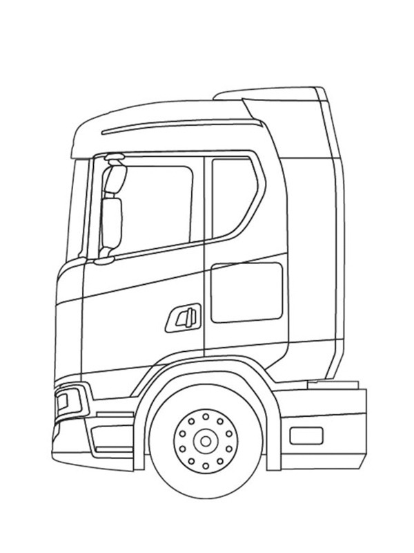 Scania semi truck Colouring page