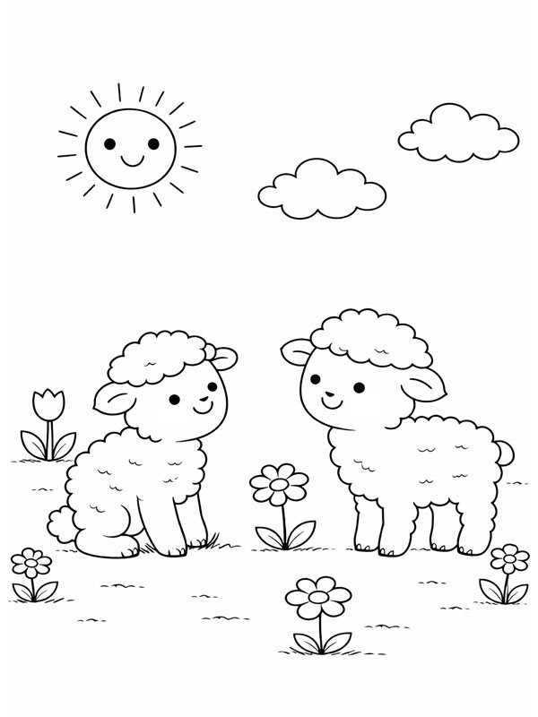 2 lams Colouring page