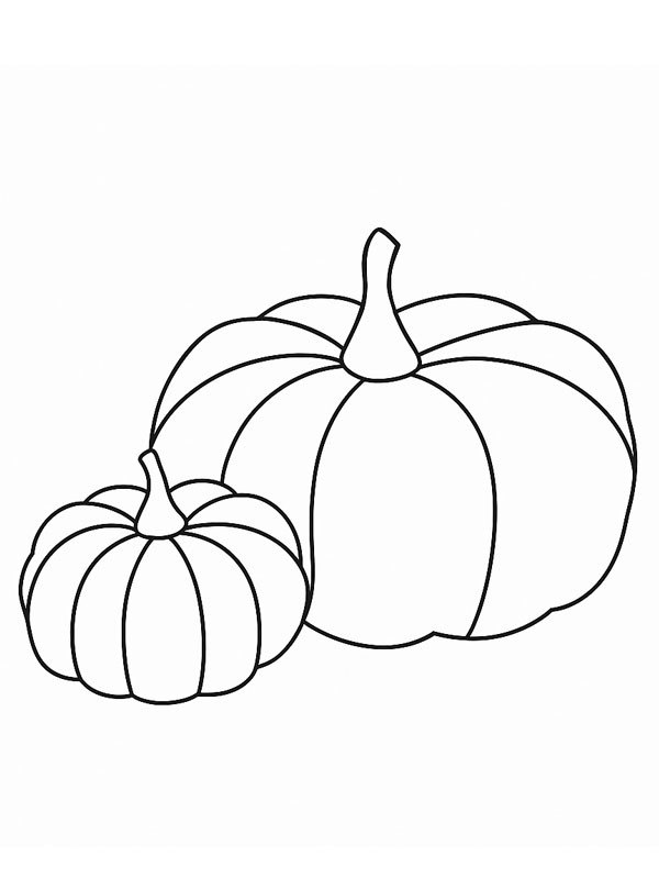 2 pumpkins Colouring page