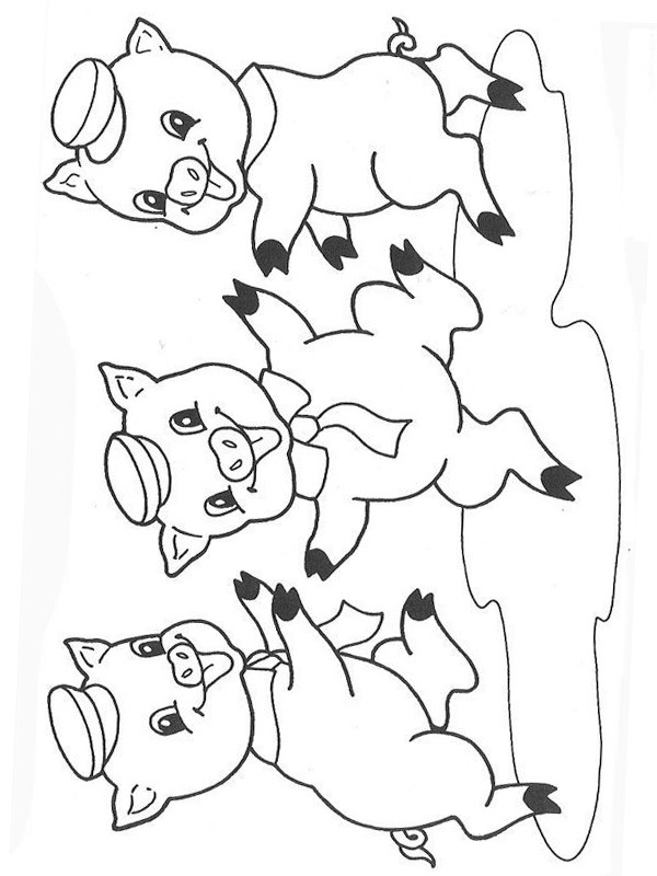 The three little pigs Colouring page The three little pigs Colouring page