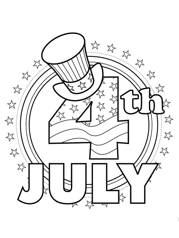 4th of July Colouring page