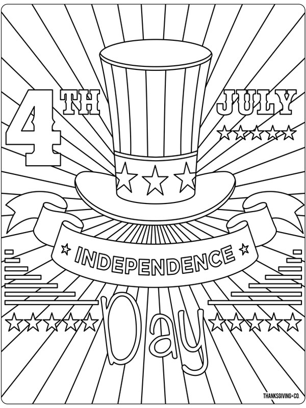 Independence Day Colouring page