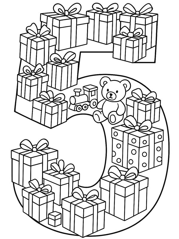 5th of December presents Colouring page