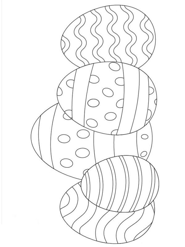 5 easter eggs Colouring page