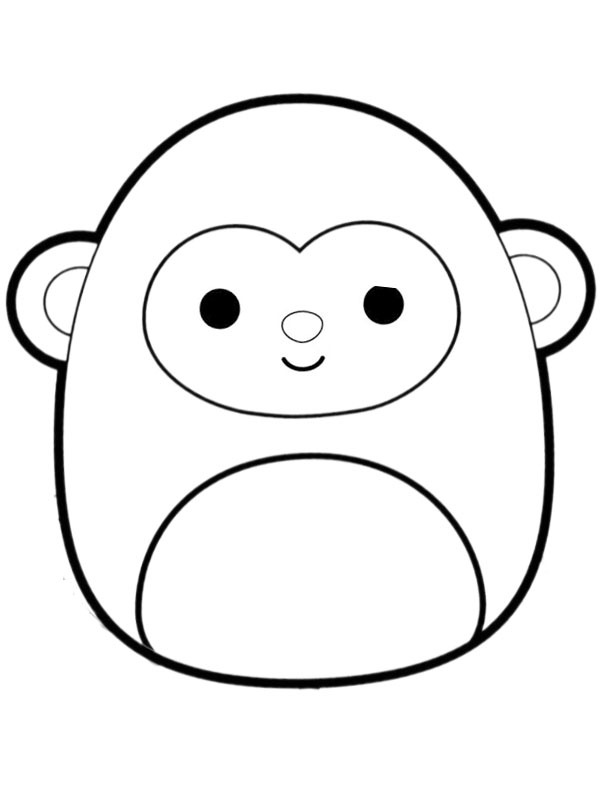Monkey Elton Squishmallows Colouring page