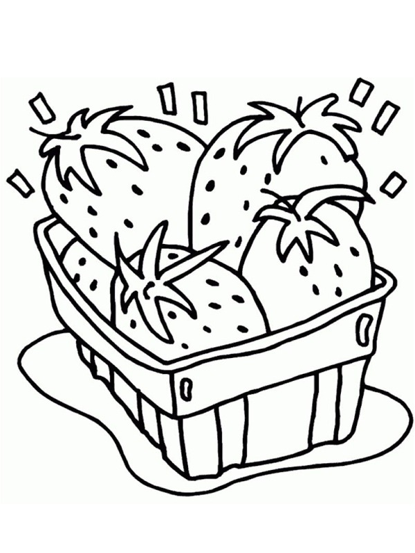 Strawberry box Colouring page