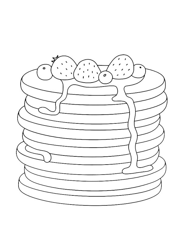 Strawberry pancakes Colouring page