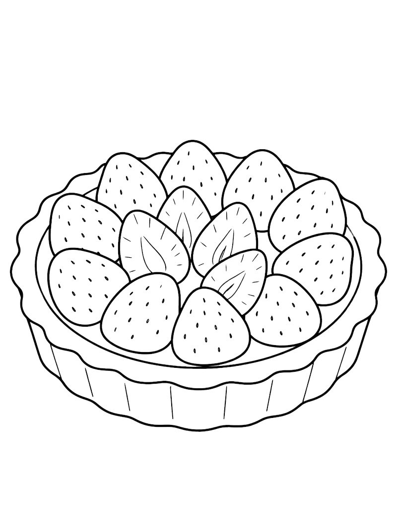 Strawberry Cake Colouring page