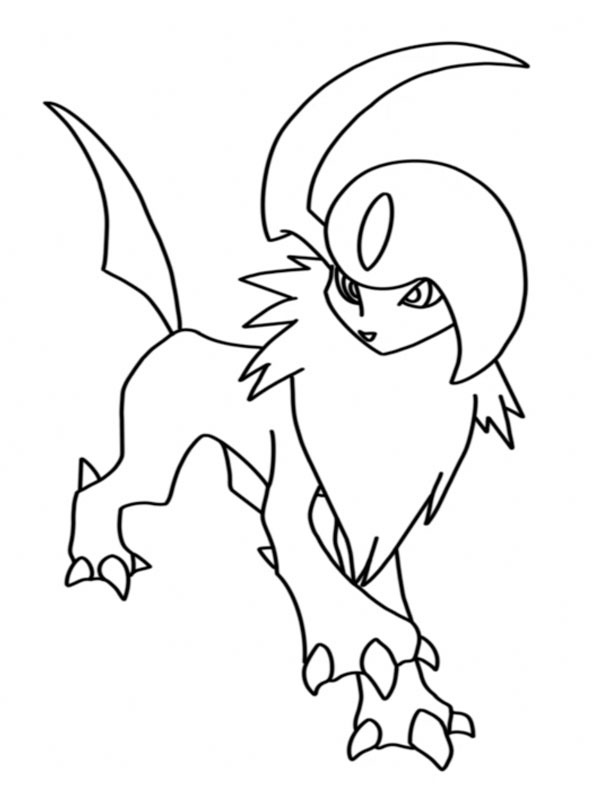 Absol (Pok&eacute;mon) Colouring page