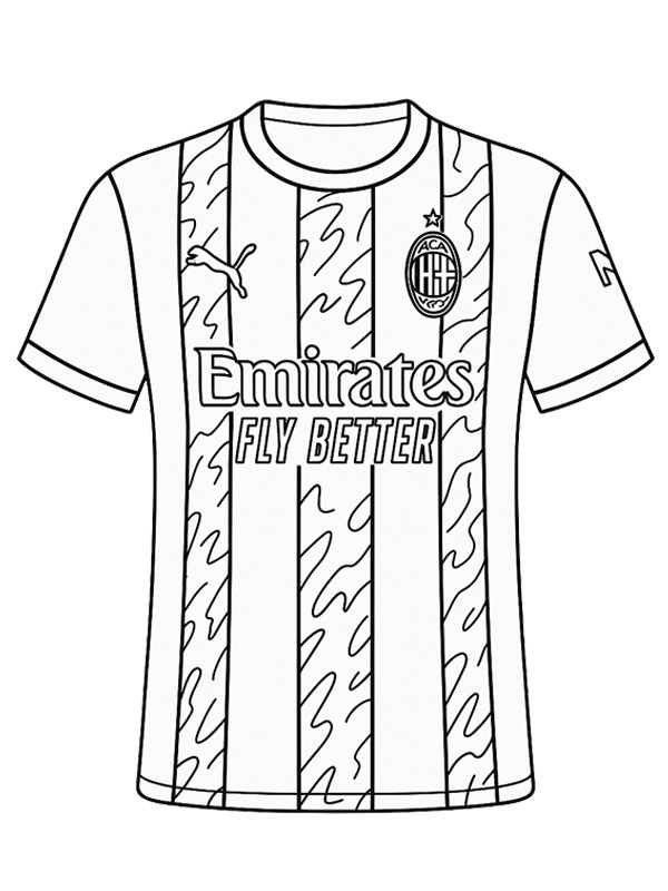 AC Milan soccer jersey Colouring page