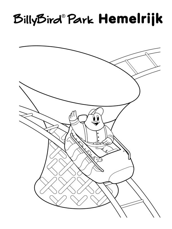 Rollercoaster billybird Colouring page
