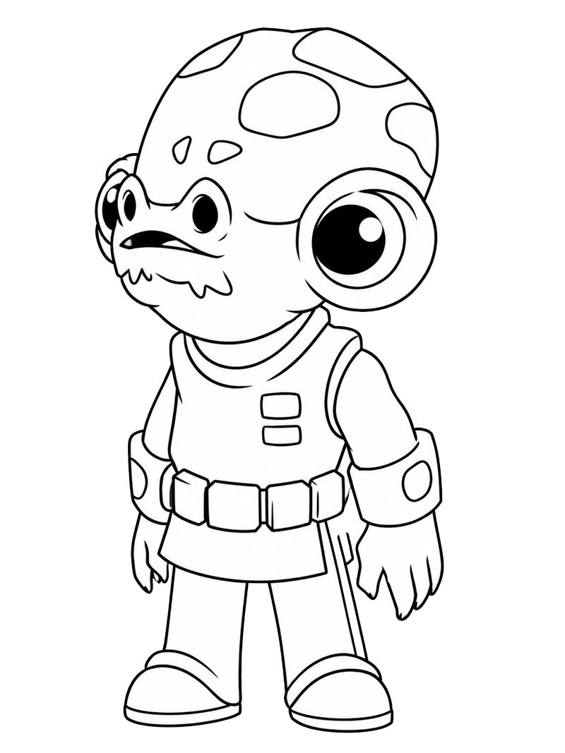 Admiral Ackbar (Star Wars) Colouring page