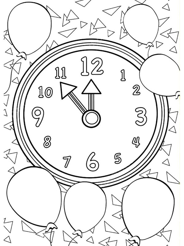 Countdown to New Years Eve Colouring page