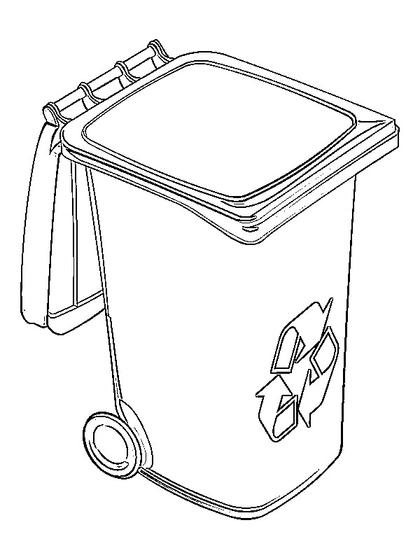 Garbage bin Colouring page