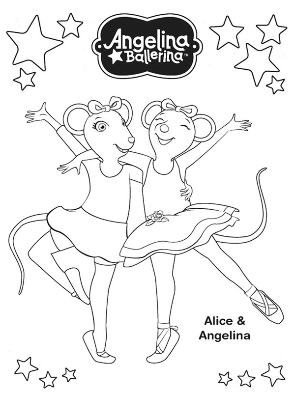Alice and Angelina Colouring page