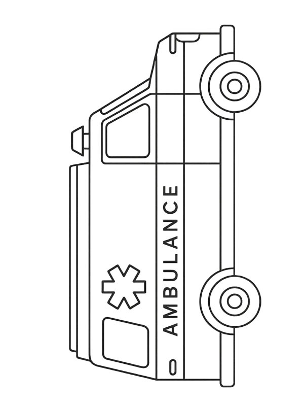 Ambulance for toddlers Colouring page