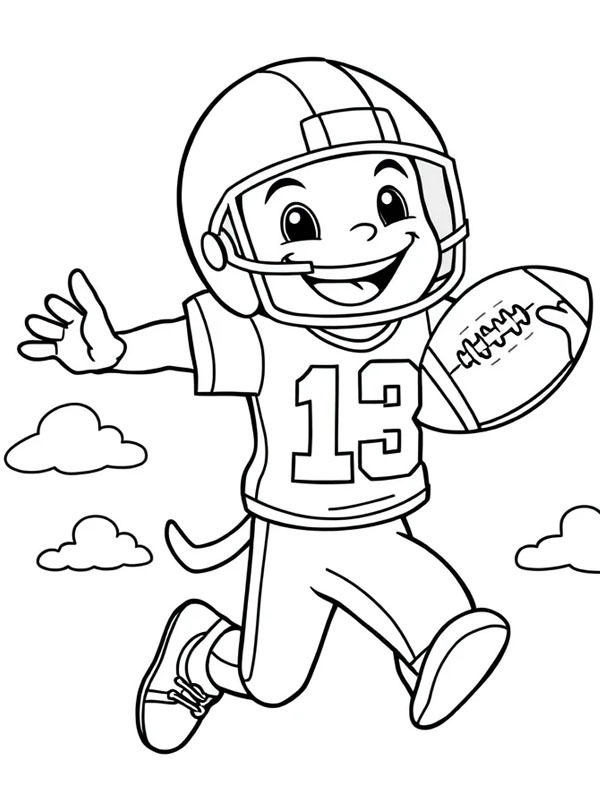 American Football player Colouring page American Football player Colouring page
