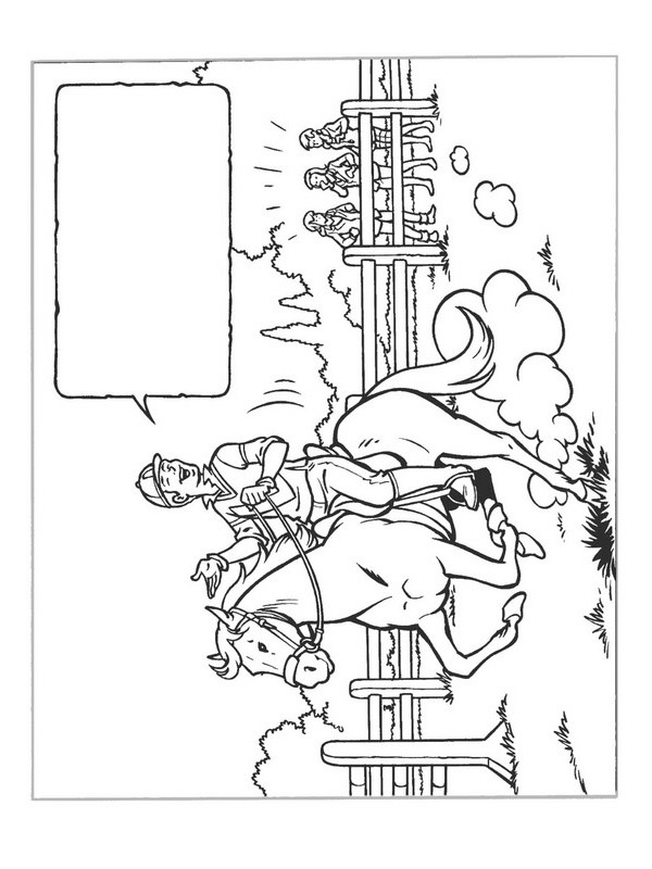 Horse back riding Amika Colouring page