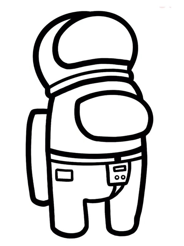 Among Us astronaut Colouring page